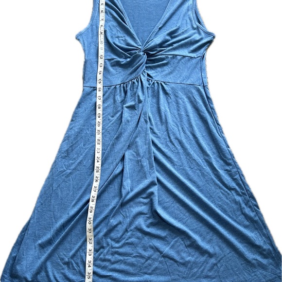 Twist front Blue T-shirt Dress - Picture 2 of 3